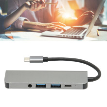 Premium USB C Hub 5 in 1 5Gbps Type C Audio Power Delivery Compact Size