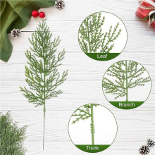 160 Pcs Artificial Cedar Sprigs Faux Cedar Spray Branches Cedar Cypress Stems Pine Picks Plastic Greenery Christmas DIY