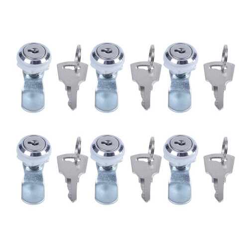 6X Useful Cam Locks for Lockers,Cabinet Mailbox,Drawers, Cupboards + Keys