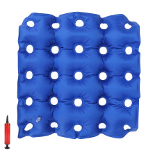 Inflatable Seat Cushion for Elderly, 46.5cm Square Blue Breathable PVC