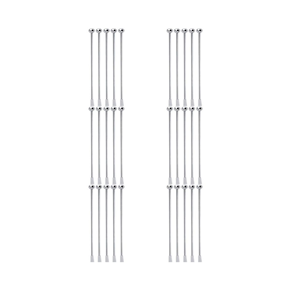 30 Pcs Reusable Swizzle Sticks Coffee Stirrers Beverage Stir Sticks Stainless Steel Sticks Straight Rod Blender Silver 6031974512675