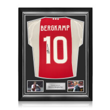Dennis Bergkamp Signed Ajax 2024-25 Football Shirt. Superior Frame