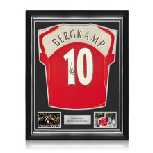 Dennis Bergkamp Signed Arsenal Original 2004-05 Football Shirt. Superior Frame
