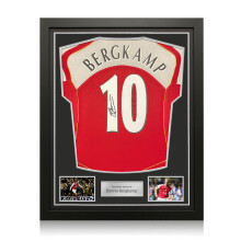 Dennis Bergkamp Signed Arsenal Original 2004-05 Football Shirt. Standard Frame