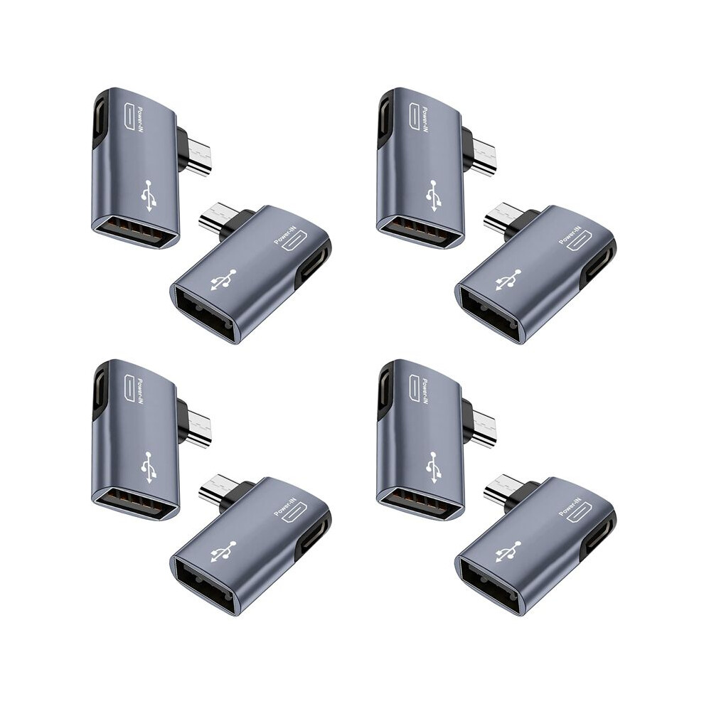 8Pcs Otg Adapter For Fire Tv Stick 90 Degree Left/Right Angle Micro-Usb To Usb Otg Adapter For Android Phone Tablet 6033708741023