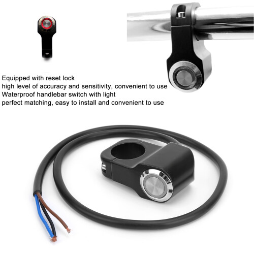 Universal 22mm Motorcycle Handlebar Switch with Light & Lock 1