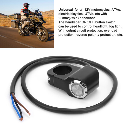 Universal 22mm Motorcycle Handlebar Switch with Light & Lock 2