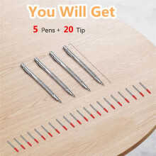 5+20st Tungsten Carbide Metal Scribe Scriber Tool & Gravering Pen Set, Ingen Slipning Behövs