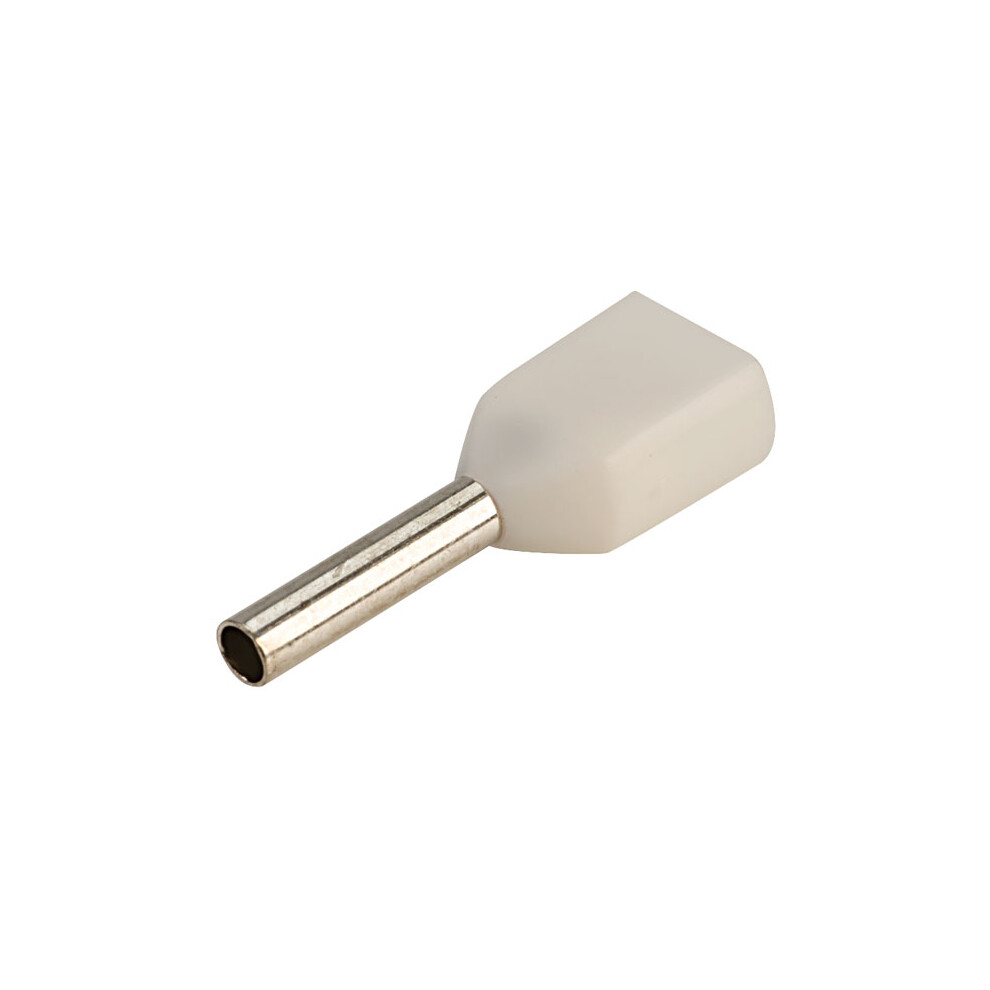 Truconnect Twin Cord End Ferrules 0.5Mm White Pack Of 100 5055129436761