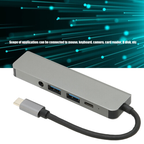 Premium USB C Hub 5 in 1 5Gbps Type C Audio Power Delivery Compact Size 1