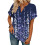 Women's Short Sleeve V-Neck  Blouses, Work Blouses,-Purple M 2