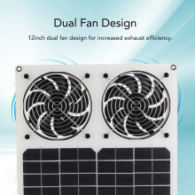 Waterproof Solar Twin Fan 12in for Shed