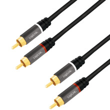 RCA Audio Cable, 2x RCA Male to 2x RCA Male, 1.5m, Gold-Plated