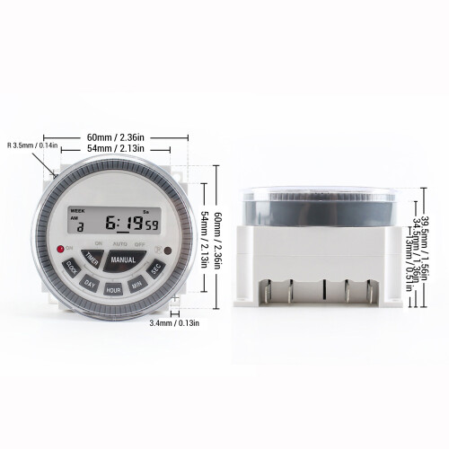 Digital Timer Switch 1 Min-168 Hr 10A DC12V LCD Display 1