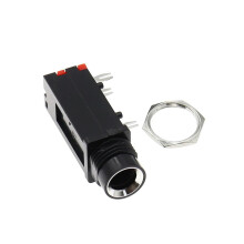 100PCS PJ309 6.35mm Stereo Audio Jack Socket Set, Durable Metal Build, Silver Nut for Microphone