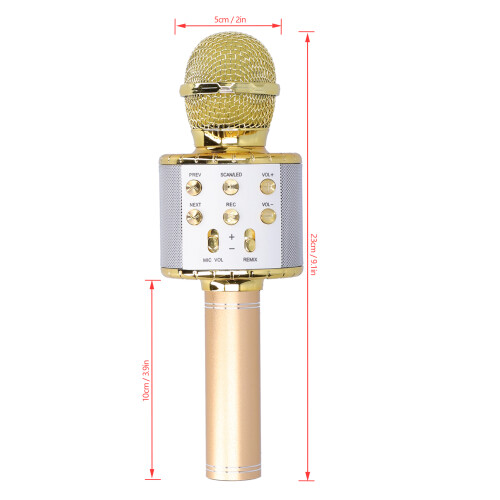 Wireless Bluetooth Microphone Speaker with LED Light, 5W, 2400mAh, Portable 23x10x5cm 1