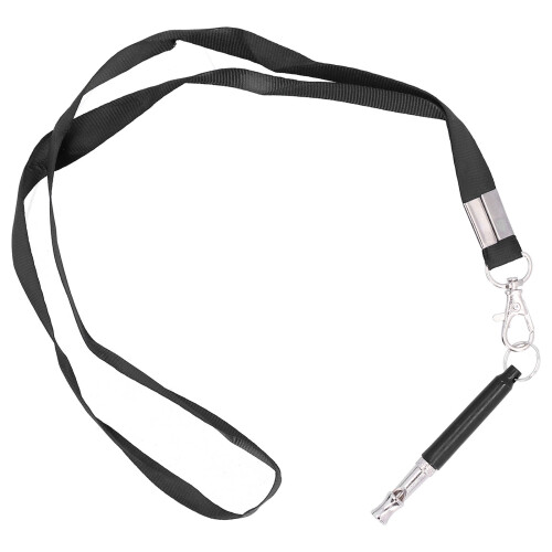 Black Adjustable Ultrasonic Dog Training Whistle with Lanyard Bark Control Tool 1