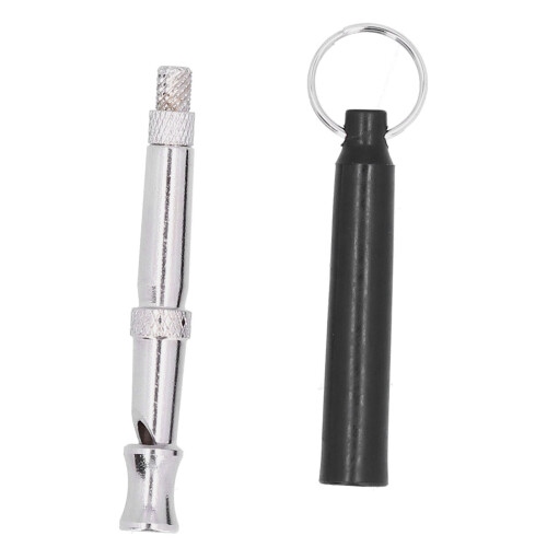 Black Adjustable Ultrasonic Dog Training Whistle with Lanyard Bark Control Tool 2