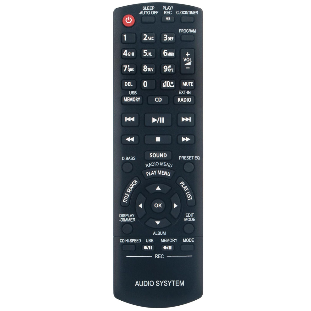 Stereo Remote Control N2qayb000637 Replacement For Panasonic Saakx Series Compact System, No Programming Needed 9073542787594