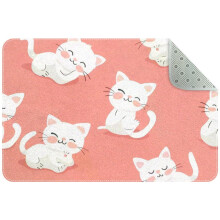 Cats Kittens in Funny Poses Small Area Rug, Non-Slip Door Mat Indoor Floor Mat, Washable Kitchen Rug Entrance DMat for Bedroom Living Room