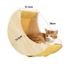 Wooden Cat Climbing Shelf Wall-Mounted with Sisal