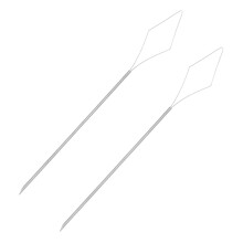 Tunisian Crochet Hooks Set Metal Silver-Plated 2 Pieces
