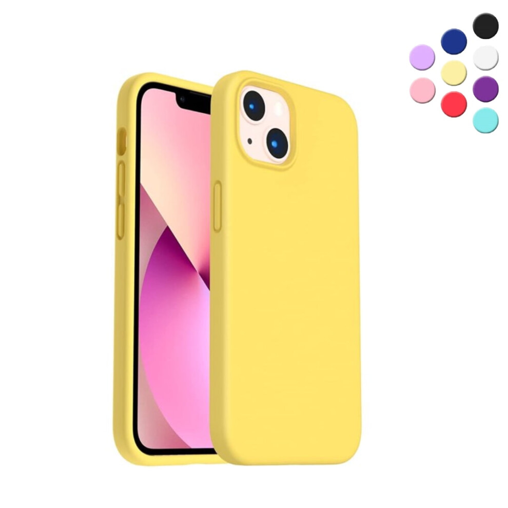 Compatible With Iphone 13 (6.1 Inch) Silicone Case Â Shock-Absorbent, Slim, Protective, Yellow 9448483567794