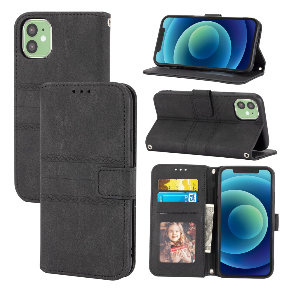 Compatible With Iphone 11 Case Â Slim Tpu Wallet Case With Kickstand, Shockproof, Card Slots, Black 9448483570749