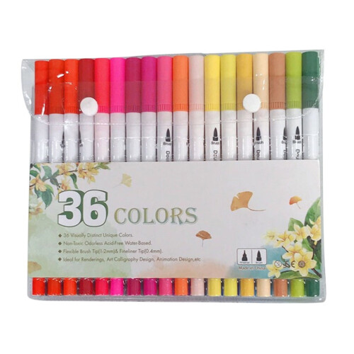 Double-Headed Drawing Markers Water-Based Acrylic Brush Tip