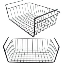 Chainplus Raft Organizator Sub Dulap, Pachet 1 Raft de Sârmă Coșuri de Depozitare Agățate pentru Cămară de Bucătărie, Negru