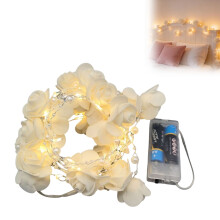 White Rose and Pearl String Lights Valentine'S Day Fairy Lights for Birthday Wedding Anniversary Mothers Day Holiday Decoration Date Night Decor