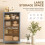 Homcom HOMCOM 110cm Kitchen Cupboard with 4 Arched Doors and 2 Adjustable Shelves 5
