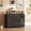 Homcom HOMCOM Modern Sideboard Kitchen Storage Cabinet, High Gloss Black 9
