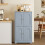 Homcom HOMCOM 110cm Kitchen Cupboard with 4 Arched Doors and 2 Adjustable Shelves 8