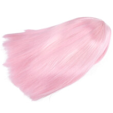 Pink Short Straight Wig 35cm Breathable Elastic Strap for Party & Cosplay