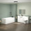 NES Home White 1050mm Freestanding Basin Vanity WC Unit Bath Panel & BTW Toilet 1