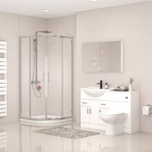 White 750mm Freestanding Basin Vanity WC Unit Shower & BTW Toilet
