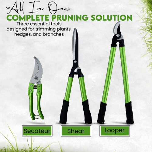 Garden shears set 3 Piece Lopper hedge cuter garden pruning Cut Tool 1