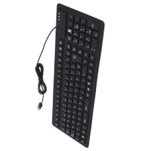 USB Wired Silicone Keyboard 108 Keys Spanish Waterproof Portable Foldable Quiet