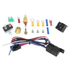 2X Thermostatschalter für Autokühlgebläse, Kabelbaumsatz für Autolüftersensor-Relais, 12 V, Autolüfter, Autozubehör