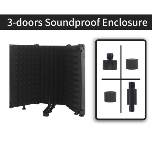 Portable Soundproof Microphone Shield Foldable Adjustable Vocal Recording Panel