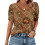 Women's  Short Sleeve Button-Down V-Neck Shirts rSets -Black M 5