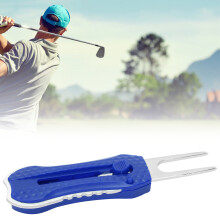 Golf Divot Repair & Pitchfork Cleaner Spring Tool in Blue for Green Maintenance
