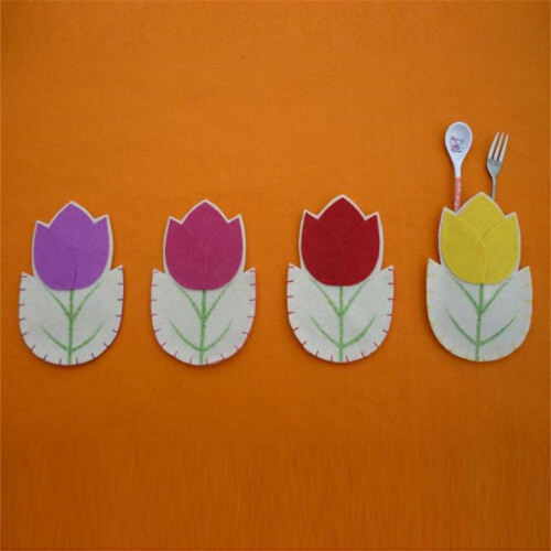 Easter tableware organizer silverware holder case 4-piece 2