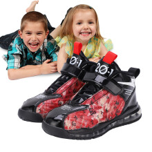 Children Boys Breathable Non-Slip Sneakers Black Red 27 size