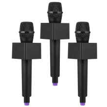 3Ensembles Microphone Faux En Plastique Noir Pour Jeux De Rôle Enfants