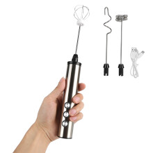 Edelstahl-USB-Akku Milchaufschäumer Handbetriebener Elektrischer Schneebesen