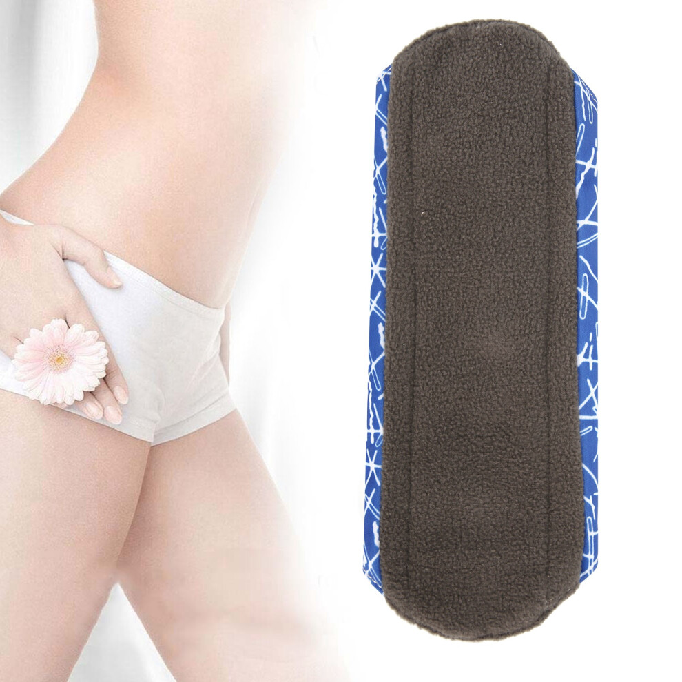 Washable Bamboo Charcoal Reusable Menstrual Pad L 23x30cm Waterproof & Soft