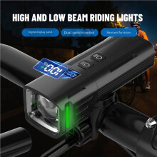 2X Digital Display Bicycle Front Light High Lightness Aluminum Headlight MTB Bike Flashlight Lamp