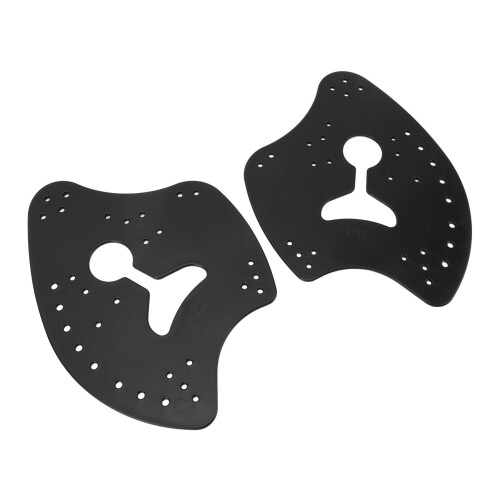 Adjustable Hand Paddles for Swimming, PP Silicone Flat Flippers Black M 1